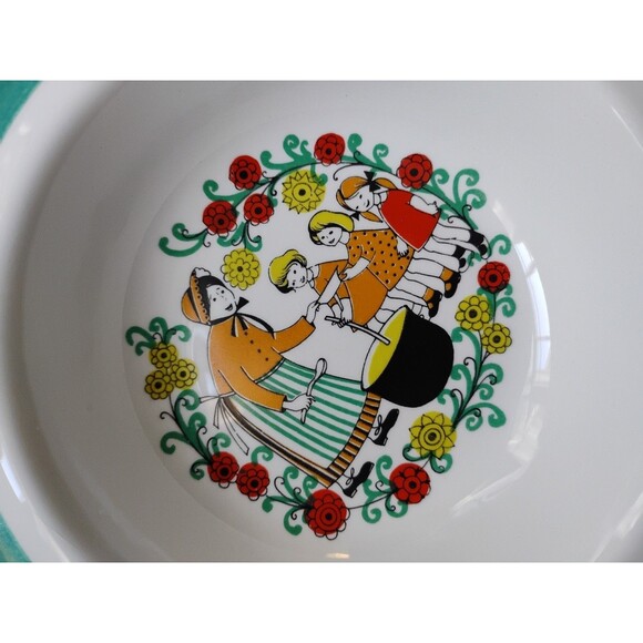 Vintage Arabia Of Finland Childs Rimmed Cereal Bowl Woman Children 6.5" - Picture 2 of 4